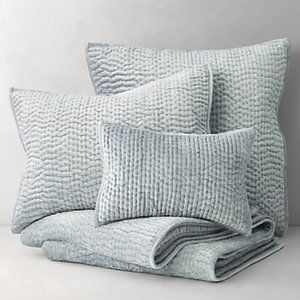 RH Teen Channel-Stitched Luster Velvet Quilt & Sham Set